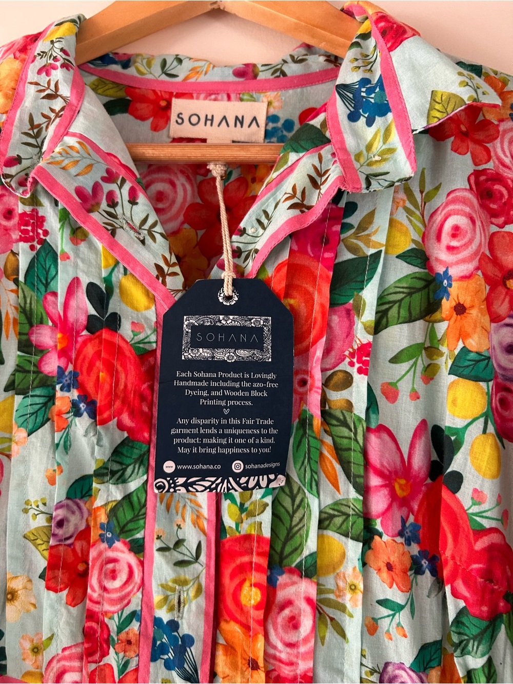 Sohana Floral Midi Dress in Aqua Multicolor Brand New With Tags! Cottage Core - Picture 4 of 15